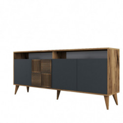 Conjunto de muebles de salón Milan 521 antracita nogal Practica Hogar