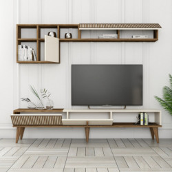 Conjunto de muebles de salón Milan 482 crema nogal Practica Hogar