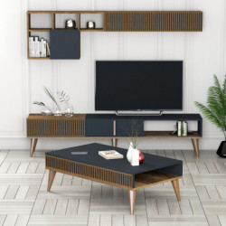 Conjunto de muebles de salón Milan 483 antracita nogal Practica Hogar