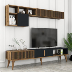Conjunto de muebles de salón Milan 483 antracita nogal Practica Hogar
