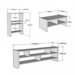 Conjunto de muebles de salón Pera nogal Practica Hogar