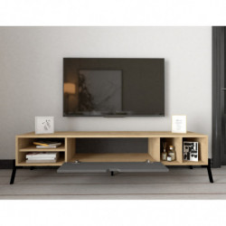 Conjunto de muebles de salón Ponuse zafiro roble antracita Practica Hogar