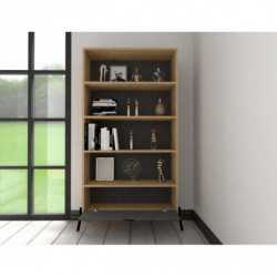 Conjunto de muebles de salón Ponuse zafiro roble antracita Practica Hogar