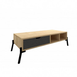 Conjunto de muebles de salón Ponuse zafiro roble antracita Practica Hogar
