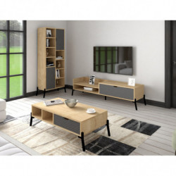 Conjunto de muebles de salón Trotse zafiro roble antracita Practica Hogar