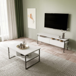 Conjunto de muebles de salón Tuana-L3020 blanco Practica Hogar