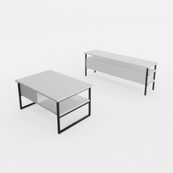 Conjunto de muebles de salón Tuana-L3020 blanco Practica Hogar
