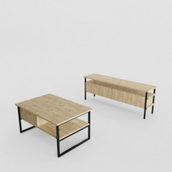 Conjunto de muebles de salón Tuana-L3025 roble Practica Hogar