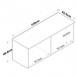 Mueble auxiliar BA120 2670 blanco nogal Practica Hogar
