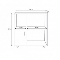 Mueble auxiliar Tasarım-L1197 blanco Practica Hogar