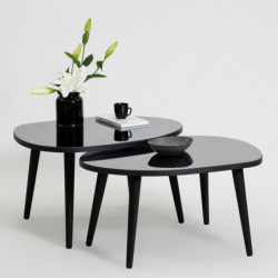 Set mesas de café (2 piezas) Gusto Fume humo negro Practica Hogar
