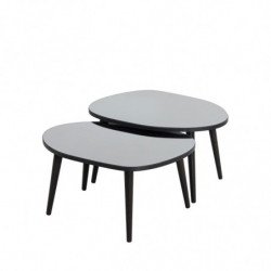 Set mesas de café (2 piezas) Gusto Fume humo negro Practica Hogar