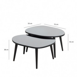 Set mesas de café (2 piezas) Gusto Fume humo negro Practica Hogar