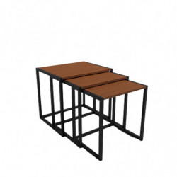 Set mesas de café (3 piezas) Osnabrück L2048 negro nogal Practica Hogar