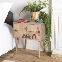 Mesita de noche City Two Leaf multicolor Practica Hogar