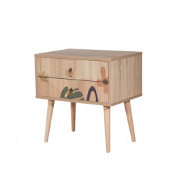 Mesita de noche City Two Leaf multicolor Practica Hogar