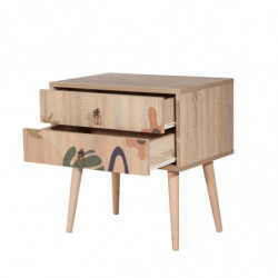 Mesita de noche City Two Leaf multicolor Practica Hogar