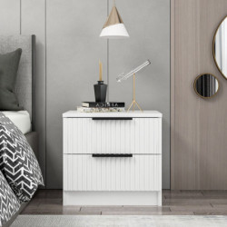 Mesita de noche Kale Plus-7910 blanco Practica Hogar