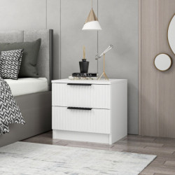 Mesita de noche Kale Plus-7910 blanco Practica Hogar