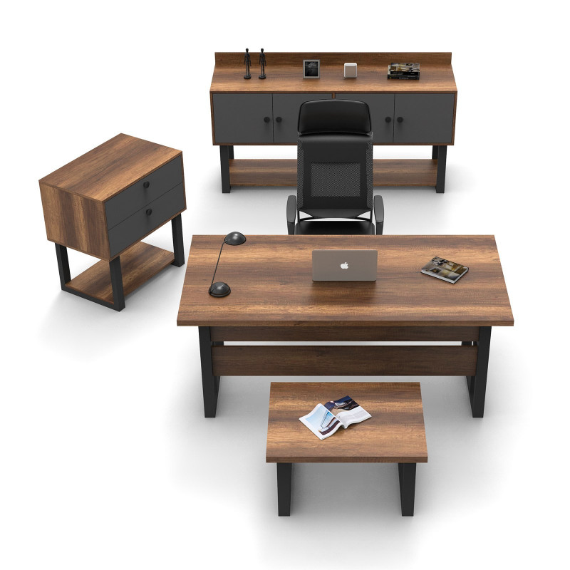Conjunto de muebles de oficina MN09-BA antracita barroco Practica Hogar Conjunto de muebles de oficina MN09-BA antracita barroco Practica Hogar