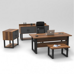 Conjunto de muebles de oficina MN09-BA antracita barroco Practica Hogar