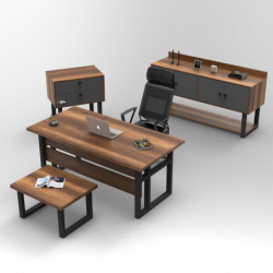 Conjunto de muebles de oficina MN09-BA antracita barroco Practica Hogar