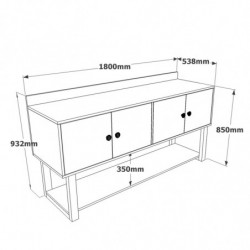 Conjunto de muebles de oficina MN09-BA antracita barroco Practica Hogar