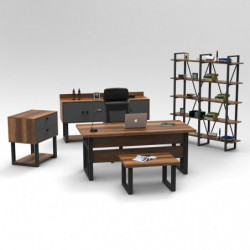 Conjunto de muebles de oficina MN10-BA antracita barroco Practica Hogar
