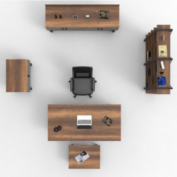 Conjunto de muebles de oficina MN10-BA antracita barroco Practica Hogar