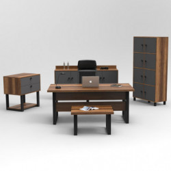 Conjunto de muebles de oficina MN11-BA antracita barroco Practica Hogar