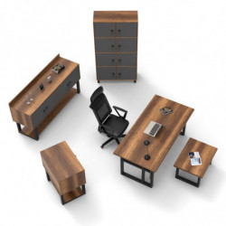 Conjunto de muebles de oficina MN11-BA antracita barroco Practica Hogar
