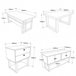 Conjunto de muebles de oficina MN11-BA antracita barroco Practica Hogar