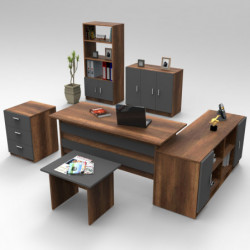 Conjunto de muebles de oficina VO17-BA antracita barroco Practica Hogar