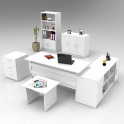 Conjunto de muebles de oficina VO17-W blanco Practica Hogar