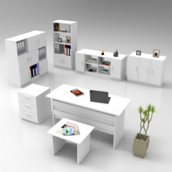Conjunto de muebles de oficina VO18-W blanco Practica Hogar