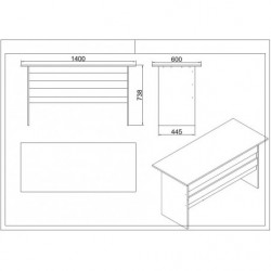 Conjunto de muebles de oficina VO18-W blanco Practica Hogar