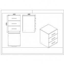 Conjunto de muebles de oficina VO18-W blanco Practica Hogar
