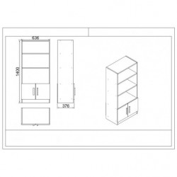 Conjunto de muebles de oficina VO18-W blanco Practica Hogar