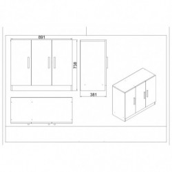 Conjunto de muebles de oficina VO18-W blanco Practica Hogar
