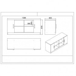 Conjunto de muebles de oficina VO18-W blanco Practica Hogar