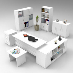 Conjunto de muebles de oficina VO19-W blanco Practica Hogar