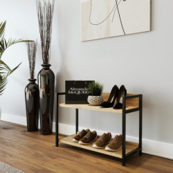 Zapatero Bottrop L2057 roble negro Practica Hogar