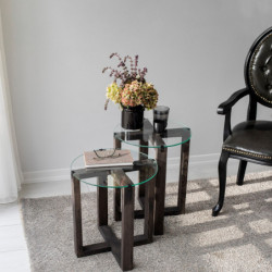 Mesa auxiliar Amalfi antracita Practica Hogar