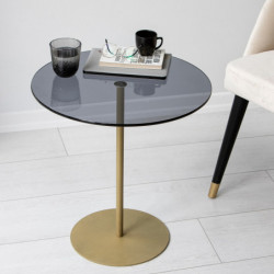 Mesa auxiliar Chill gris oscuro dorado Practica Hogar