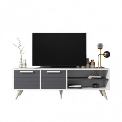 Mueble TV Noyan Blanco Antracita Practica Hogar