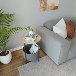 Mesa auxiliar Passau L2018 roble negro Practica Hogar