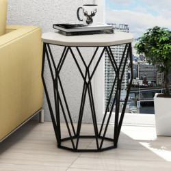 Mesa auxiliar Sofya negro crema Practica Hogar