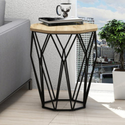 Mesa auxiliar Sofya roble negro Practica Hogar