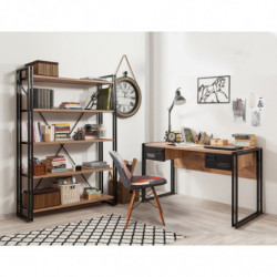 Conjunto de muebles de despacho Cosmo -TKM.8 pino atlántico negro Practica Hogar