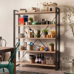 Conjunto de muebles de despacho Cosmo -TKM.8 pino atlántico negro Practica Hogar